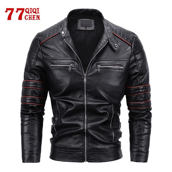 men's leather faux leather motorcycle leather jacket men winter fleece tactics coat male pu stand collar zipper autumn casual slim wind, Black
men's leather faux leather motorcycle leather jacket men winter fleece tactics coat male pu stand collar zipper autumn casual slim wind, Black