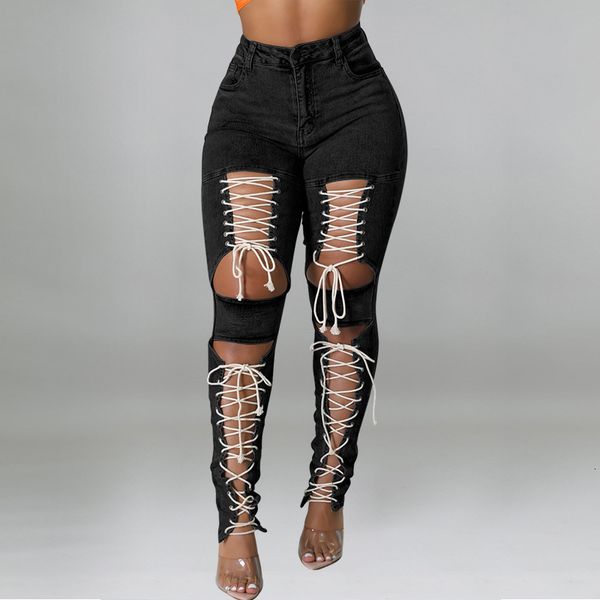 women's pants s fashion high waist stitching pocket openwork summer workplace women jeans 230301, Black;white
women's pants s fashion high waist stitching pocket openwork summer workplace women jeans 230301, Black;white