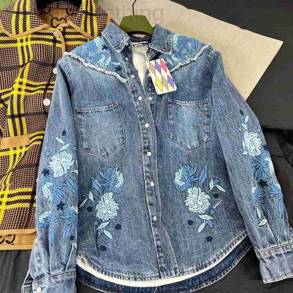 women's jackets designer 22 autumn and winter heavy industry embroidery denim shirt coat women's lapel high e7mu, Black;brown
women's jackets designer 22 autumn and winter heavy industry embroidery denim shirt coat women's lapel high e7mu, Black;brown