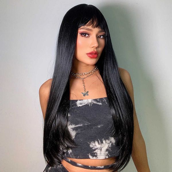 fashion women's air bangs black long straight hair chemical fiber wig headgear wigs 230301
fashion women's air bangs black long straight hair chemical fiber wig headgear wigs 230301