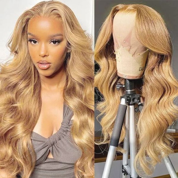 honey blonde #27 colored pre plucked transparent wig hd 13x4 body wave lace frontal human hair wigs for women, Black;brown
honey blonde #27 colored pre plucked transparent wig hd 13x4 body wave lace frontal human hair wigs for women, Black;brown