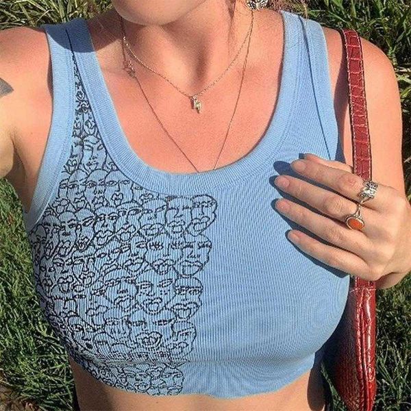 20338 knitted printed bm short camisole womens spring clothing crop top, White
20338 knitted printed bm short camisole womens spring clothing crop top, White
