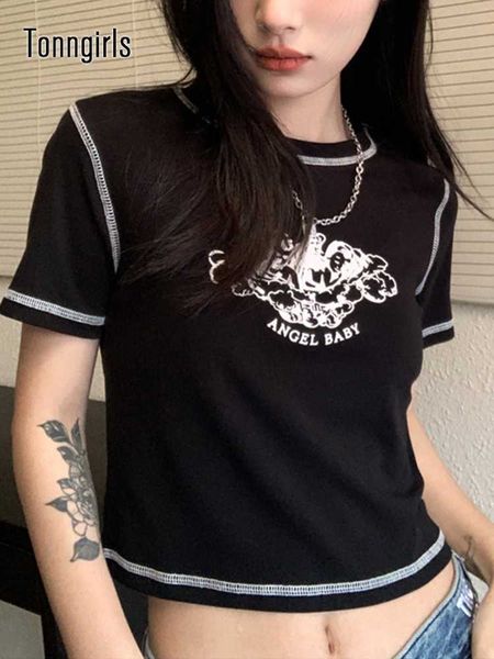 women's t-shirt tonngirls y2k vintage women short sleeve black printed titched grunge aesthetic tshirt summer streetwear tee z0301, White
women's t-shirt tonngirls y2k vintage women short sleeve black printed titched grunge aesthetic tshirt summer streetwear tee z0301, White