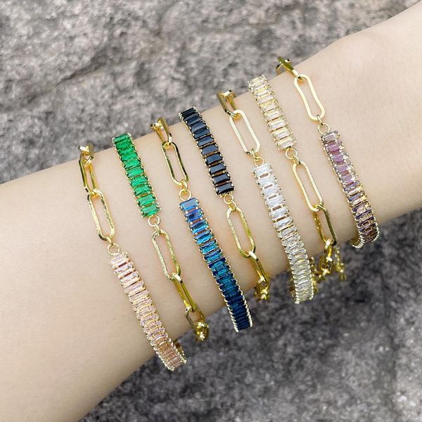 gold bracelet designer fashion personality thick chain splicing rectangular zircon full diamond bracelet wholesale, Golden;silver
gold bracelet designer fashion personality thick chain splicing rectangular zircon full diamond bracelet wholesale, Golden;silver