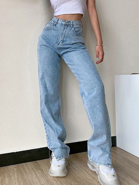 women's jeans high waist pants straight leg women casual loose split washed fashion package hips trousers blue 230301
women's jeans high waist pants straight leg women casual loose split washed fashion package hips trousers blue 230301
