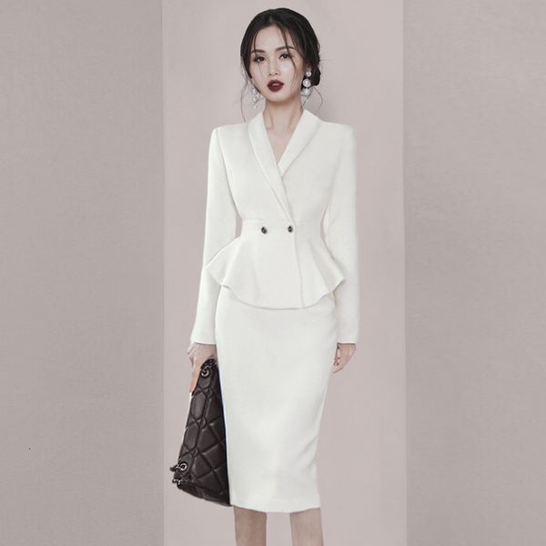 two piece dress spring fall 2-piece korean women's fashion v-neck long-sleeve suit jacket high waist pencil skirt 2-piece set 230301, White
two piece dress spring fall 2-piece korean women's fashion v-neck long-sleeve suit jacket high waist pencil skirt 2-piece set 230301, White