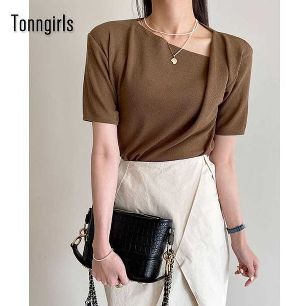 women's t-shirt tonngirls knitted t shirt women clothes 2021 summer korean style vintage tshirt short sleeve office lady tee shirt fem, White
women's t-shirt tonngirls knitted t shirt women clothes 2021 summer korean style vintage tshirt short sleeve office lady tee shirt fem, White