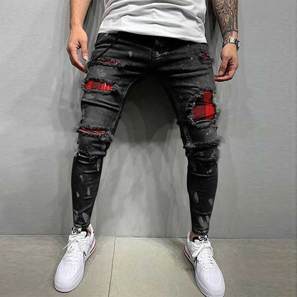 men's jeans men painted stretch skinny slim fit ripped distressed pleated knee patch denim pants brand casual trousers for masculina y2, Blue
men's jeans men painted stretch skinny slim fit ripped distressed pleated knee patch denim pants brand casual trousers for masculina y2, Blue