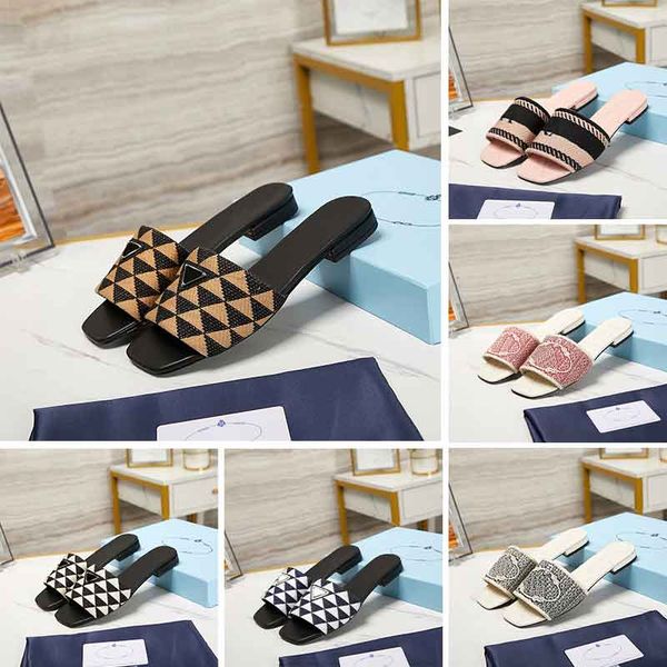 casual shoes embroidered triangle check slippers metal standard combination color flat low heel women outer wear beach shoes, Black
casual shoes embroidered triangle check slippers metal standard combination color flat low heel women outer wear beach shoes, Black