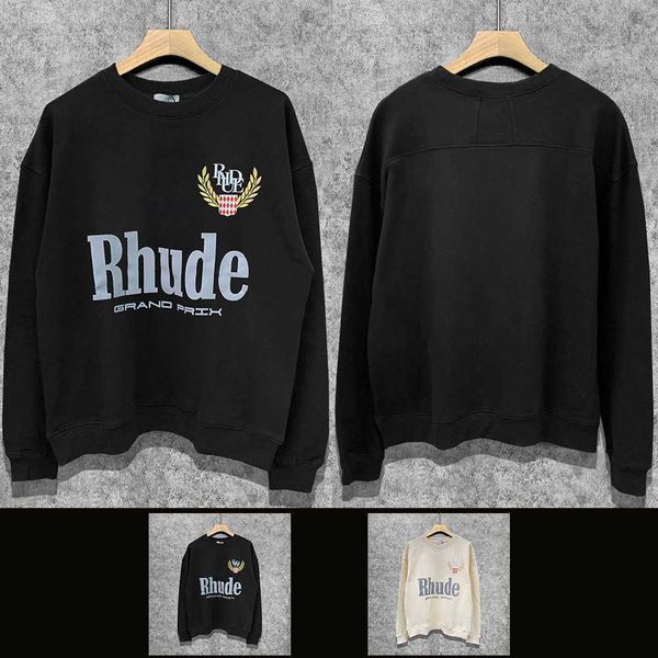 trend rh street limited rhude os loose casual hip-hop high street pullover round neck sweater jps7, Black
trend rh street limited rhude os loose casual hip-hop high street pullover round neck sweater jps7, Black