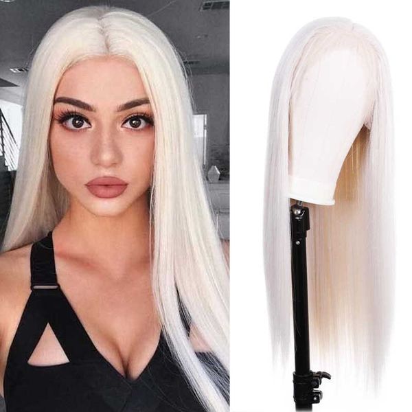 fashion wig female front lace white long straight hair chemical fiber wig full head cover wig26inch 230301, Black
fashion wig female front lace white long straight hair chemical fiber wig full head cover wig26inch 230301, Black
