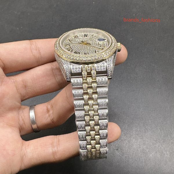 20232023 new models iced out diamonds watch 2tone gold case gold diamond face roman numerals 2813 automatic 41mm, Slivery;brown
20232023 new models iced out diamonds watch 2tone gold case gold diamond face roman numerals 2813 automatic 41mm, Slivery;brown
