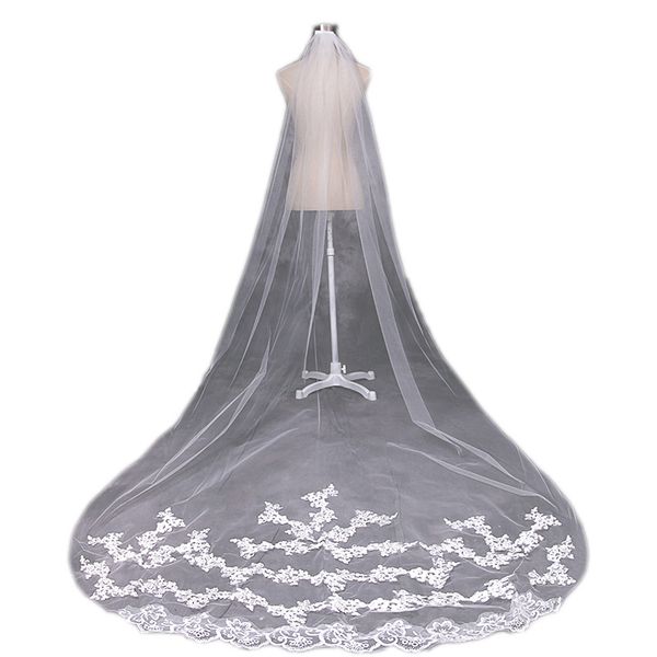 bride veils white applique tulle 2.8 mlong wedding bridal accessories lace bridal veil, Black
bride veils white applique tulle 2.8 mlong wedding bridal accessories lace bridal veil, Black
