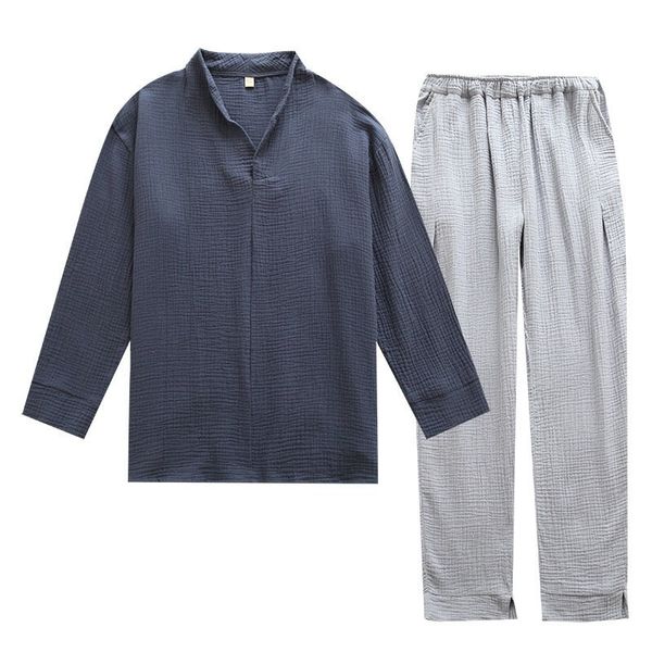 men's sleepwear autumn and winter men's soft solid color pajamas set 100% gauze cotton ants 2pcs sleepwear loose full sleevepants, Black;brown
men's sleepwear autumn and winter men's soft solid color pajamas set 100% gauze cotton ants 2pcs sleepwear loose full sleevepants, Black;brown