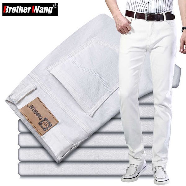 men's jeans spring summer white stretch regular fit classic style business casual cotton slim trousers denim pants male brand y2303, Blue
men's jeans spring summer white stretch regular fit classic style business casual cotton slim trousers denim pants male brand y2303, Blue