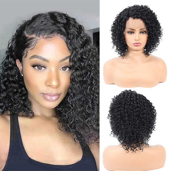 wig wig women's short curly hair partial front lace wig chemical fiber small curly full head cover wigs 230301, Black
wig wig women's short curly hair partial front lace wig chemical fiber small curly full head cover wigs 230301, Black