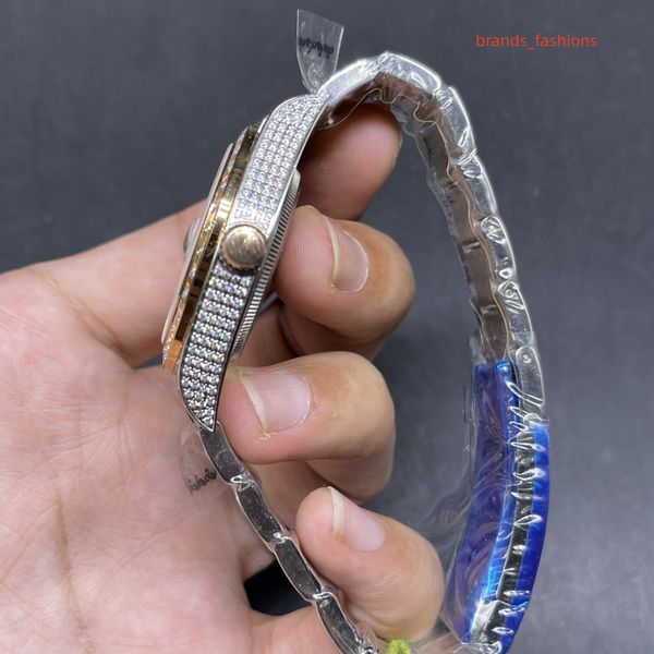 2023men's fashion boutique watch bi-rose gold diamond stainless steel strap iced out diamonds hip hop rap trend watch, Slivery;brown
2023men's fashion boutique watch bi-rose gold diamond stainless steel strap iced out diamonds hip hop rap trend watch, Slivery;brown