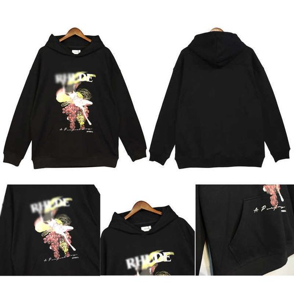 rhude grape high-version figure abstract painting printed men's and women's hoodie high street loose hoodie trend, Black
rhude grape high-version figure abstract painting printed men's and women's hoodie high street loose hoodie trend, Black
