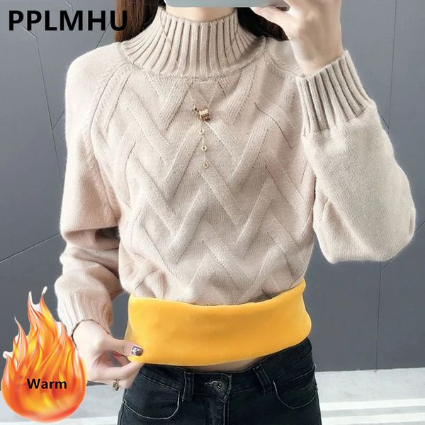 women's sweaters winter thicken plus velvet sweaters for women casual warm knit pullovers korean fleece lined knitwear ribbed bottomed, White;black
women's sweaters winter thicken plus velvet sweaters for women casual warm knit pullovers korean fleece lined knitwear ribbed bottomed, White;black