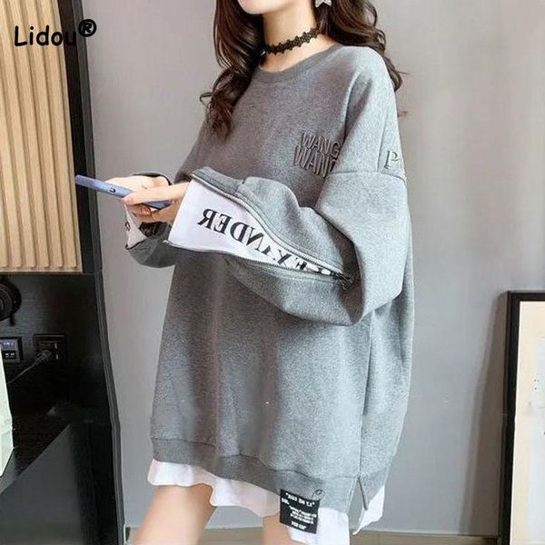 womens hoodies sweatshirts casual zipper spliced fake two pieces clothing fashion letter printed loose round neck pullovers female 230228, Black
womens hoodies sweatshirts casual zipper spliced fake two pieces clothing fashion letter printed loose round neck pullovers female 230228, Black