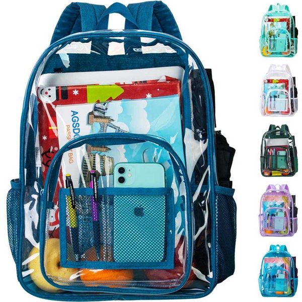 backpack clear backpack heavy duty transparent bookbag see through pvc school bag for women men bluej230301
backpack clear backpack heavy duty transparent bookbag see through pvc school bag for women men bluej230301