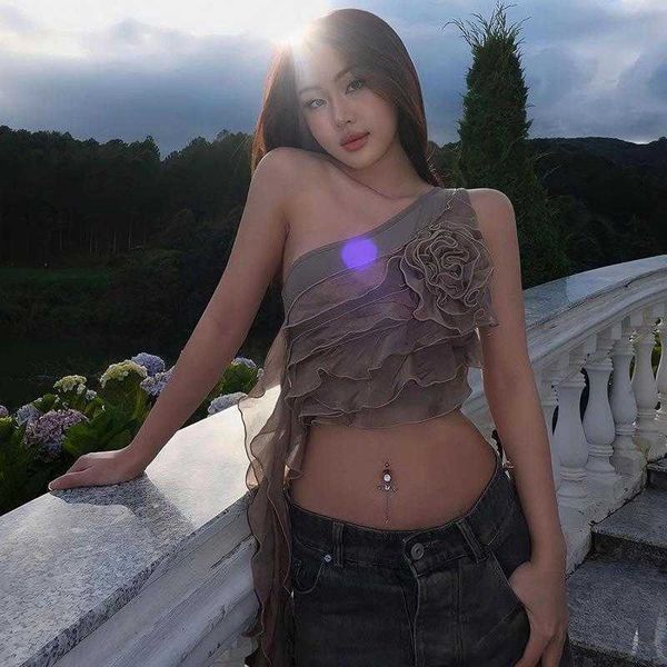 niche design summer flower frill womens tanks slant shoulder ribbon casual girl, White
niche design summer flower frill womens tanks slant shoulder ribbon casual girl, White