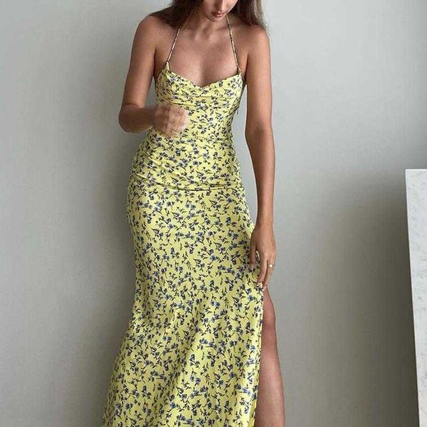 womens high side slit printed floral strap dress backless tie up halter, Black;gray
womens high side slit printed floral strap dress backless tie up halter, Black;gray