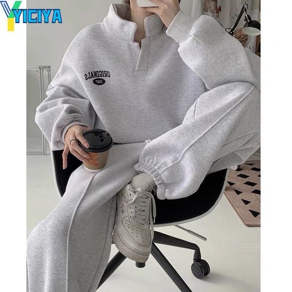 women's two piece pants yiciya 2 set s outfits pant american tracksuit zipper sweatshirt and pants suit oversize set woman 230228, White
women's two piece pants yiciya 2 set s outfits pant american tracksuit zipper sweatshirt and pants suit oversize set woman 230228, White
