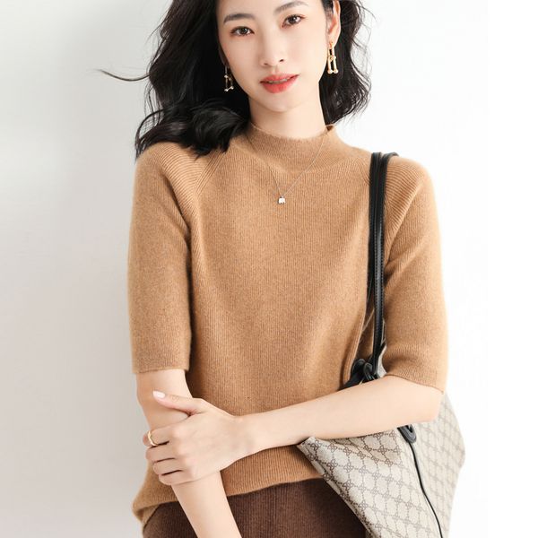 women's sweaters spring summer three quarter sleeve women half-high neck slim wool cotton blend pullover t-shirt casual knitted base sw, White;black
women's sweaters spring summer three quarter sleeve women half-high neck slim wool cotton blend pullover t-shirt casual knitted base sw, White;black