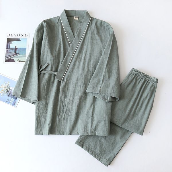 men's sleepwear springautumn japanese kimono mens pajamas men sleepwear male thin ninth sleeve lace-up pants loose two-piece homewear 2, Black;brown
men's sleepwear springautumn japanese kimono mens pajamas men sleepwear male thin ninth sleeve lace-up pants loose two-piece homewear 2, Black;brown
