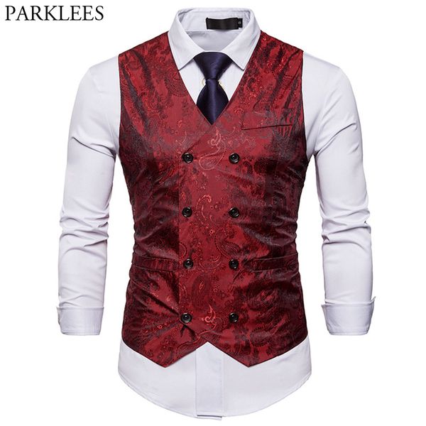 men's vests men's red paisley double breasted dress vest brand slim fit formal business sleeveless waistcoat men chaleco hombre 2x, Black;white
men's vests men's red paisley double breasted dress vest brand slim fit formal business sleeveless waistcoat men chaleco hombre 2x, Black;white