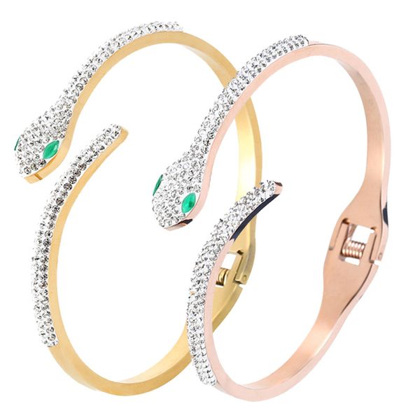 designer bracelet gold bangle luxury designer snake bracelet female snake bone snake head stainless steel full diamond head and tail diamond, Black
designer bracelet gold bangle luxury designer snake bracelet female snake bone snake head stainless steel full diamond head and tail diamond, Black