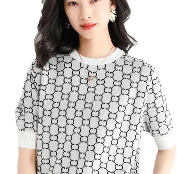 women sweaters for new g short sleeve o neck luxury knitted female pullover jumper clothes, White;black
women sweaters for new g short sleeve o neck luxury knitted female pullover jumper clothes, White;black