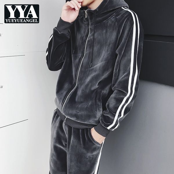 men's tracksuits fashion sets mens autumn winter hooded casual sportswear sweatpants running pants korean style vintage male two piece, Gray
men's tracksuits fashion sets mens autumn winter hooded casual sportswear sweatpants running pants korean style vintage male two piece, Gray