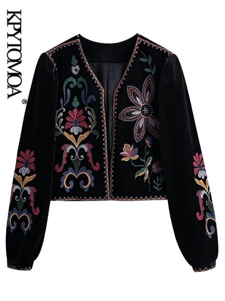 womens suits blazers kpytomoa women fashion contrast embroidery velvet crop open blazer coat vintage long sleeve female outerwear chic veste, White;black
womens suits blazers kpytomoa women fashion contrast embroidery velvet crop open blazer coat vintage long sleeve female outerwear chic veste, White;black