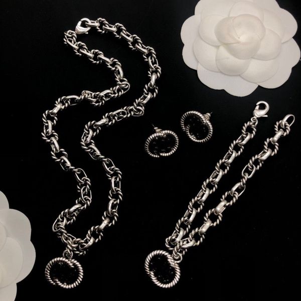 vintage letter necklace versatile fashion fried dough twists collar chain bracelet earrings set unisex, Silver
vintage letter necklace versatile fashion fried dough twists collar chain bracelet earrings set unisex, Silver