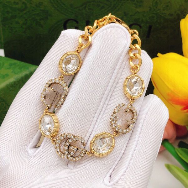 vintage charm bracelets copper gold crystal plated double g pendant chain bangle for women jewelry with box party gift, Golden;silver
vintage charm bracelets copper gold crystal plated double g pendant chain bangle for women jewelry with box party gift, Golden;silver