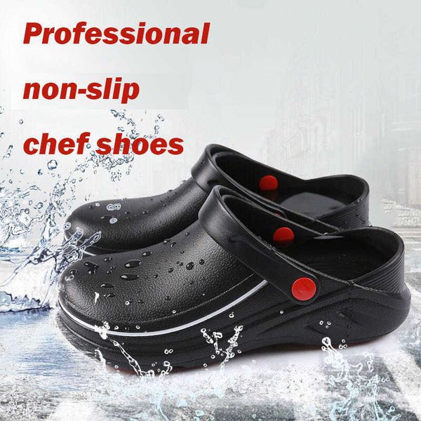 sandals brand eva slippers non-slip waterproof oil-proof kitchen work cook shoes for chef master l restaurant, Black
sandals brand eva slippers non-slip waterproof oil-proof kitchen work cook shoes for chef master l restaurant, Black