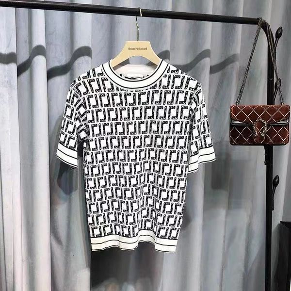 designer high-quality women's knits & tees white ice silk knitted t-shirt fashion luxury full letter f jacquard knitted short sleeve to
designer high-quality women's knits & tees white ice silk knitted t-shirt fashion luxury full letter f jacquard knitted short sleeve to