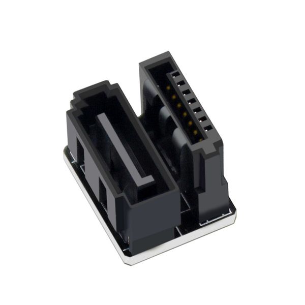 computer cable sata 7-pin female to 7-pin male 180 degree angle adapter motherboard for deskssd hdd