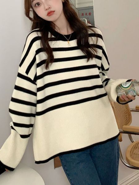 women's sweaters hsa autumn winter women sweater striped pullover jumper traf sweater y2k clothes pull jumpers korean turtleneck jerse, White;black
women's sweaters hsa autumn winter women sweater striped pullover jumper traf sweater y2k clothes pull jumpers korean turtleneck jerse, White;black