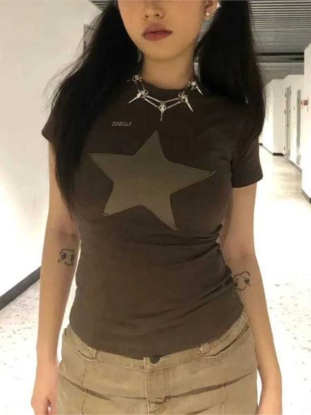 women's t-shirt women summer shirts 2022 vintage star patch oneck pullover short sleeve navel tshirt grunge clothes t shirt oversize y2, White
women's t-shirt women summer shirts 2022 vintage star patch oneck pullover short sleeve navel tshirt grunge clothes t shirt oversize y2, White