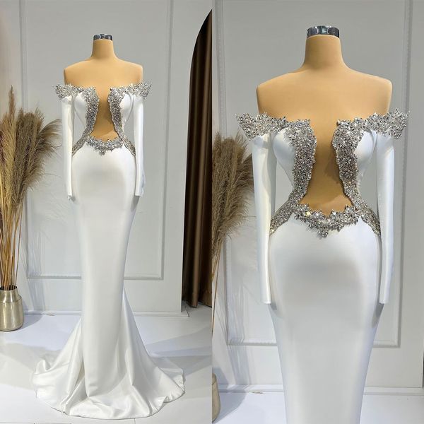 elegant mermaid wedding dresses art deco-inspired transparent neck beaded satin applicants backless floor length custom made plus size vesti, White
elegant mermaid wedding dresses art deco-inspired transparent neck beaded satin applicants backless floor length custom made plus size vesti, White