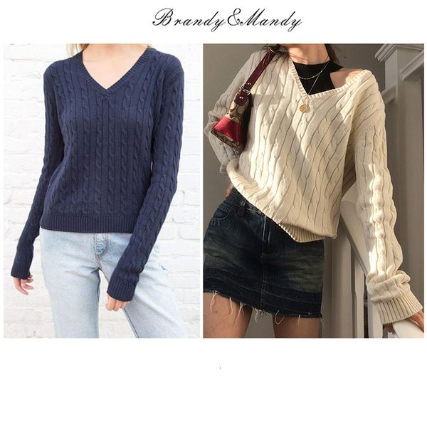 women's sweaters sweater brandy mandy women autumn casual sweaters v neck long sleeve knit pullover sweater for girls navy woman crop s, White;black
women's sweaters sweater brandy mandy women autumn casual sweaters v neck long sleeve knit pullover sweater for girls navy woman crop s, White;black