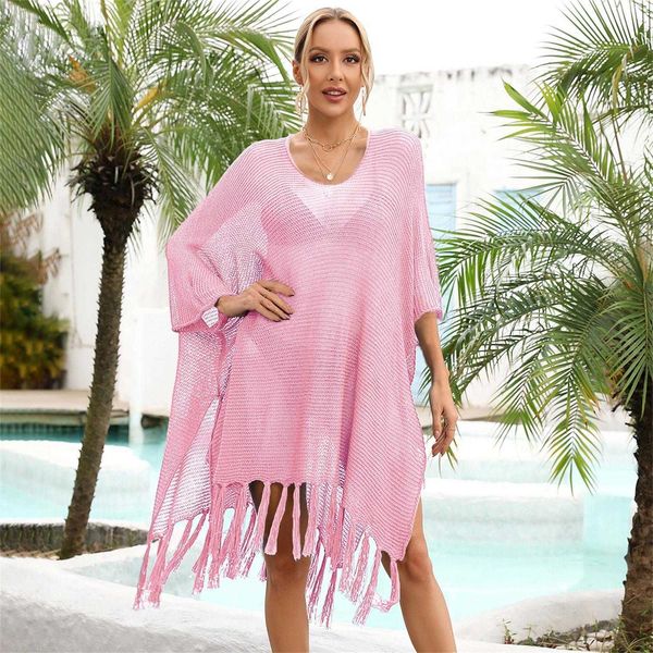 summer tassel plus size swimsuit loose hollow out beach vacation blouse for women, White;black
summer tassel plus size swimsuit loose hollow out beach vacation blouse for women, White;black