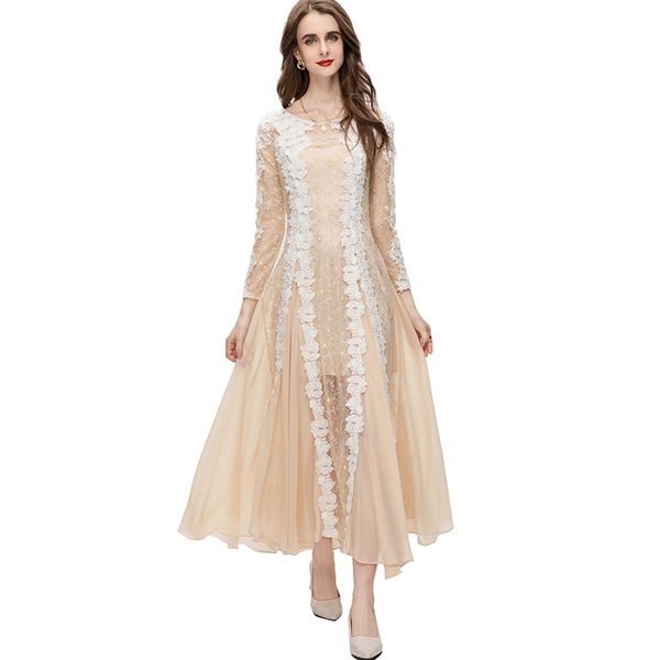women's runway dresses o neck long sleeves embroidery appliques elegant fashion designer vestidos, Black
women's runway dresses o neck long sleeves embroidery appliques elegant fashion designer vestidos, Black
