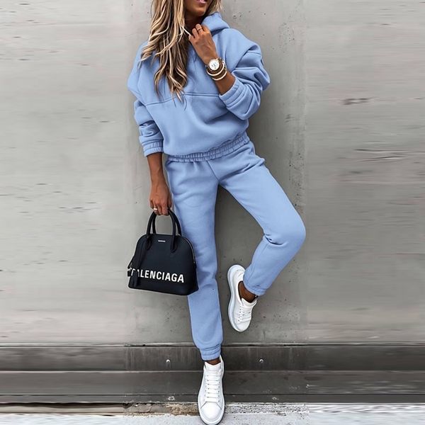 women s two piece pants fashion tracksuit 2 set winter warm sweatshirt suit women drawstring elastic waist long casual autumn sets l230228, White
women s two piece pants fashion tracksuit 2 set winter warm sweatshirt suit women drawstring elastic waist long casual autumn sets l230228, White