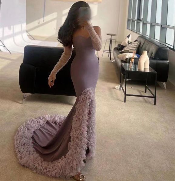 ruffles tulle front slit prom dresses mermaid long sweep evening gowns sweetheart zipper back party, Black
ruffles tulle front slit prom dresses mermaid long sweep evening gowns sweetheart zipper back party, Black