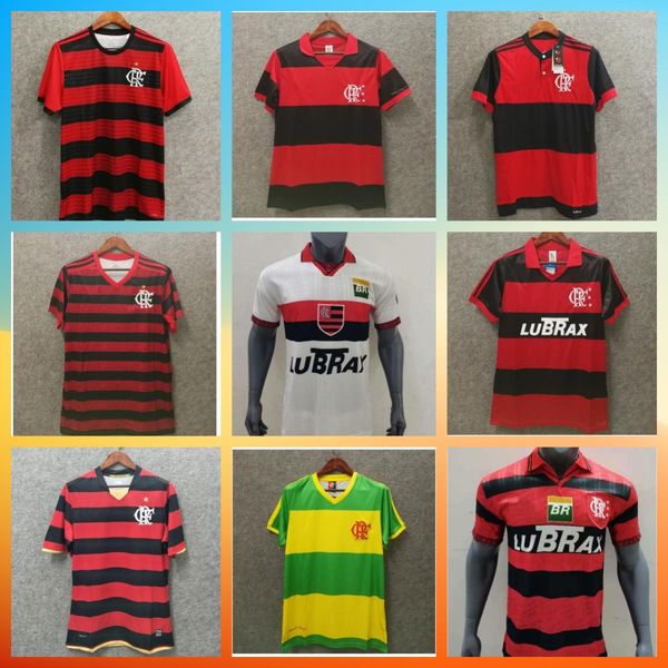 1982 1990 1995 1997 retro flamengo soccer jerseys 82 90 league diego 10 white classic football shirt camisa de futebol, Black;yellow
