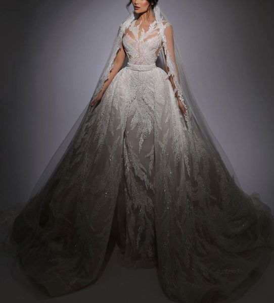 luxury ball gown wedding dresses v neck sleeveless sequins appliques floor length beaded ruffles detachable train formal dresses gowns brida, White
luxury ball gown wedding dresses v neck sleeveless sequins appliques floor length beaded ruffles detachable train formal dresses gowns brida, White